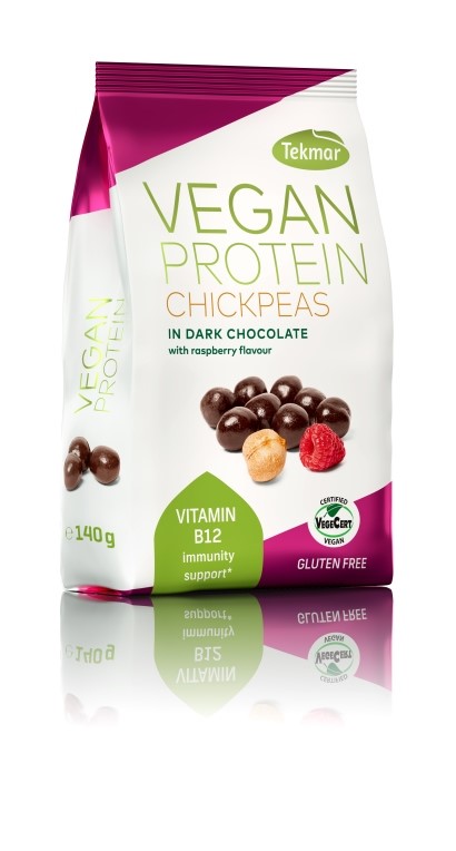  Vegan Protein cícer v tmavej čokoláde s malinovou príchuťou 